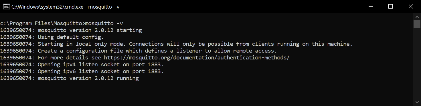 MQTT starting windows